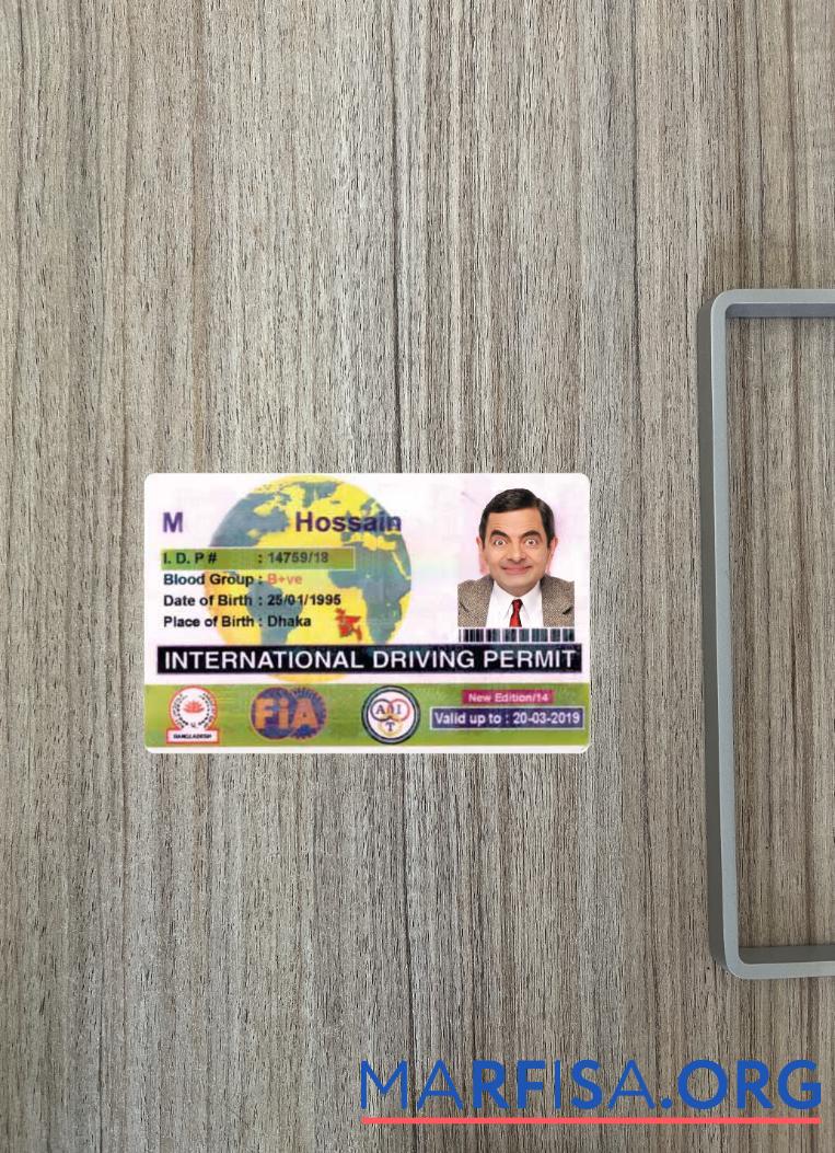 Realistic Bangladesh international driving permit photolook template
